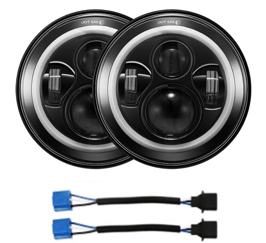 7"ROUND PROJECTOR LED HEADLIGHT BLACK