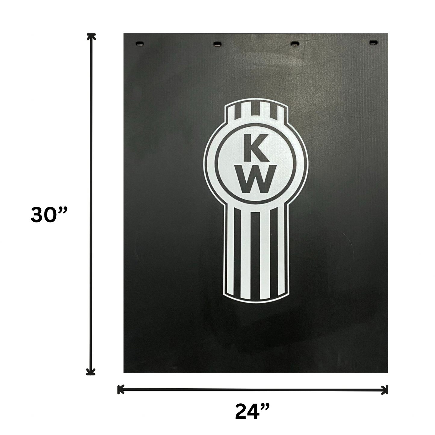 Mud Flap with Kenworth Stamp in White