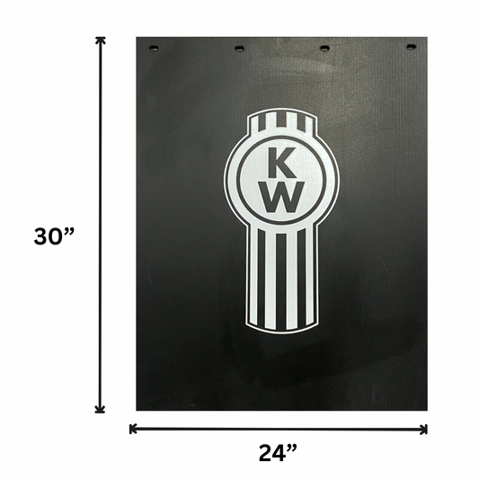 Mud Flap with Kenworth Stamp in White