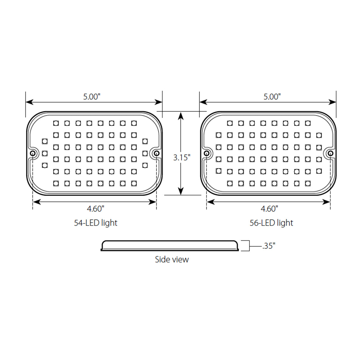 Ultra Thin Strobe 56 LED Light with Split Flash in Red