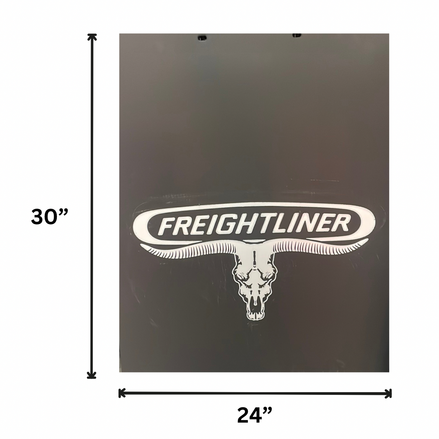 Mud Flap with Freightliner Longhorn in White