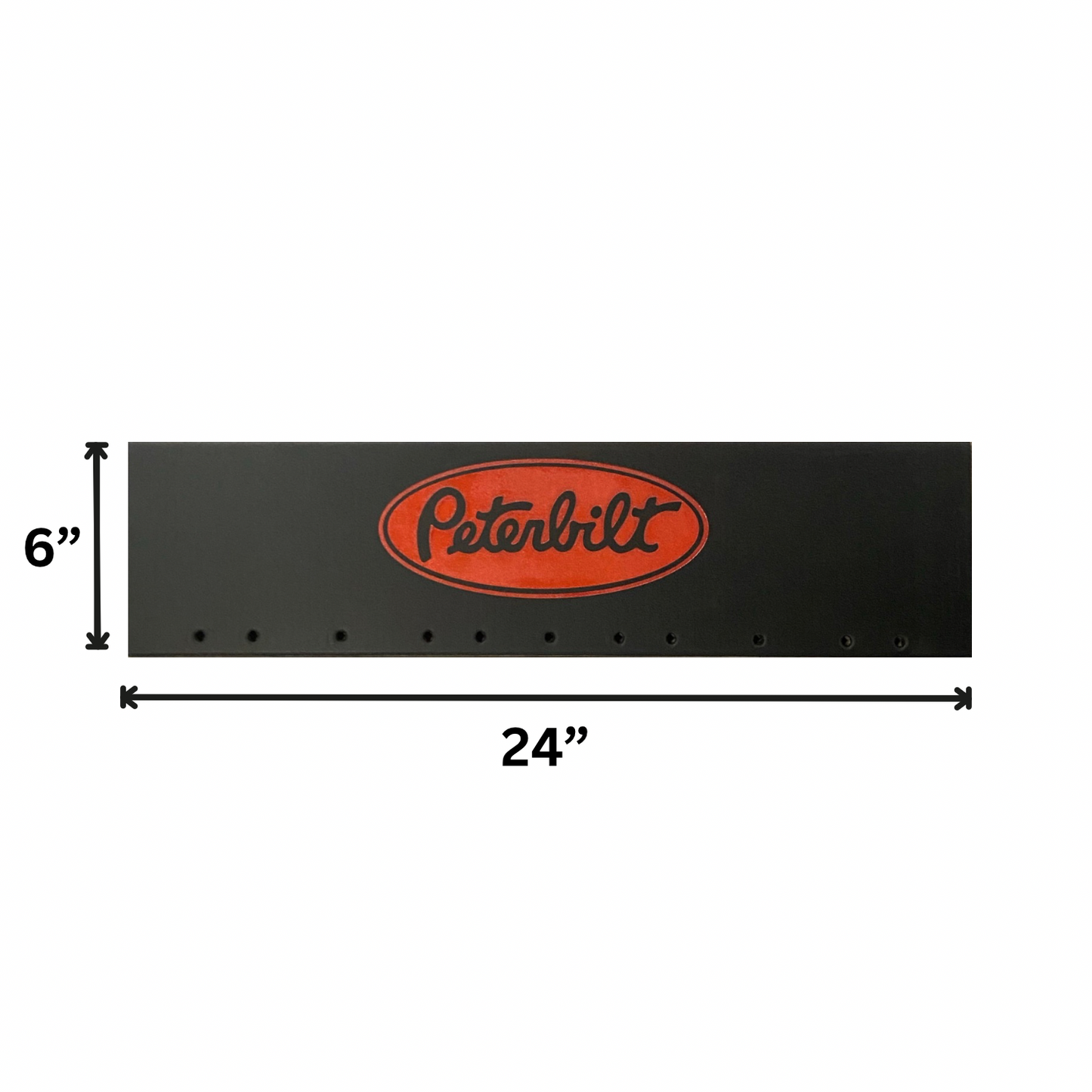 Top Mud Flap with Peterbilt Classic Style in Red