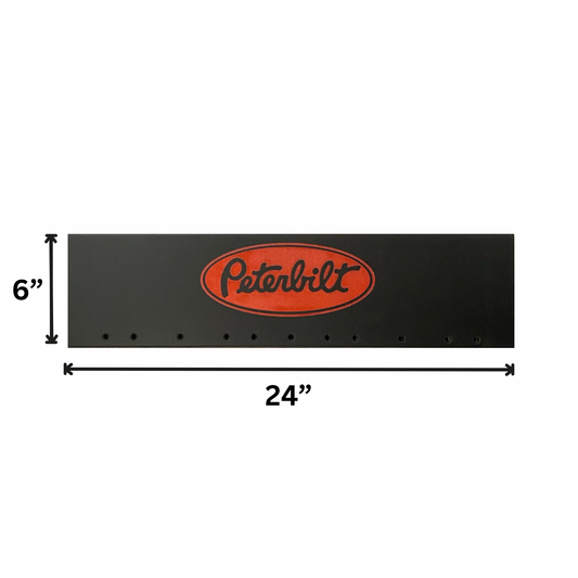 Top Mud Flap with Peterbilt Classic Style in Red