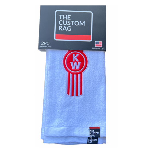 2 PC Kenworth Custom Rag with Red Patch Logo