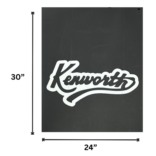 Mud Flap with Kenworth Vintage Style in White