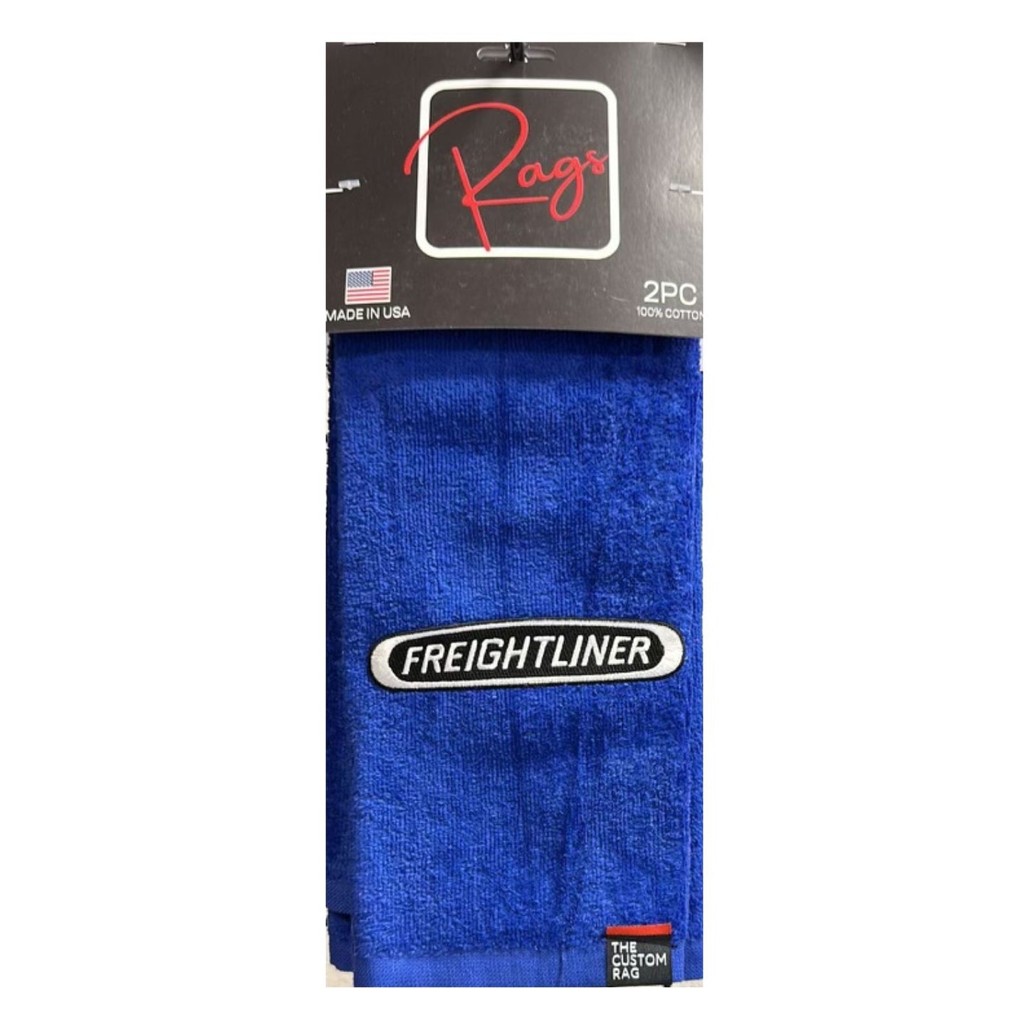 2 PC Freightliner Custom Rag with Black Patch Logo