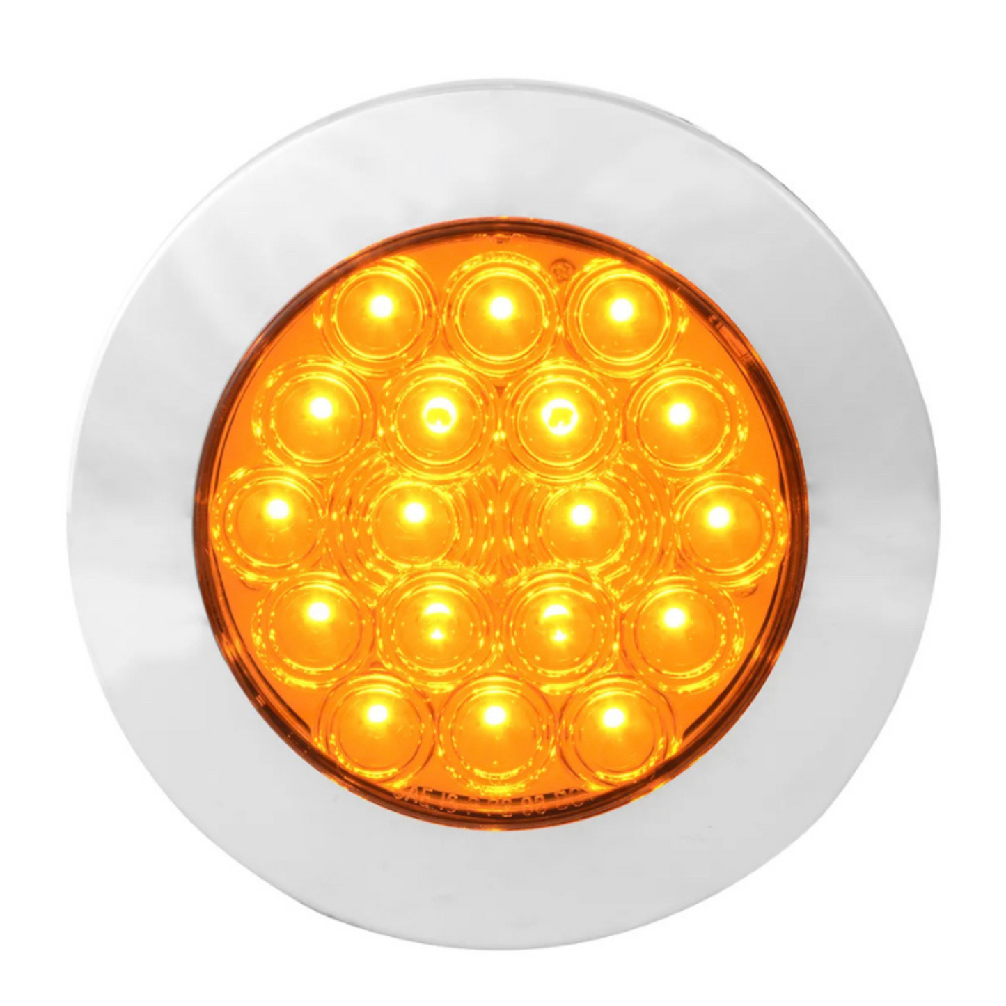 4" Feet Flange Mount LED Light W/ Chrome Twist & Lock Bezel (Amber)