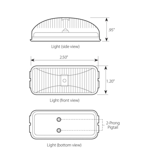 Small Oval 2 LED Light in Red