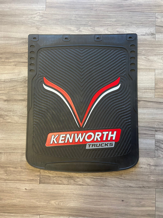 Textured Mud Flaps In Black With Kenworth V Curve