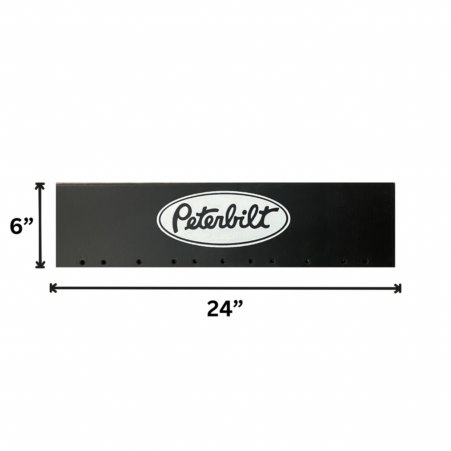 Top Mud Flap with Peterbilt Classic Style in White