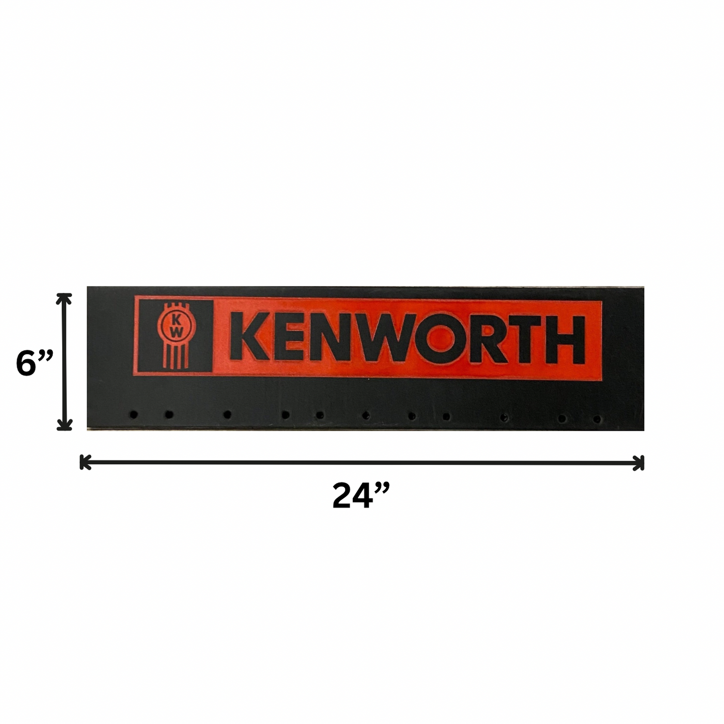 Top Mud Flap with Kenworth Letter in Red
