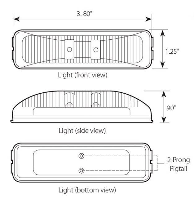 Rectangular Fleet 2 LED Light in Amber