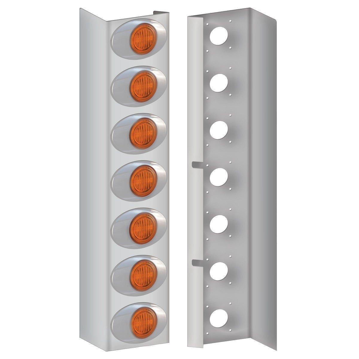 Kenworth W900 15" Premium Flangeless Can Front Air Cleaner Light Bar with 14 G2 LEDs (2010+)