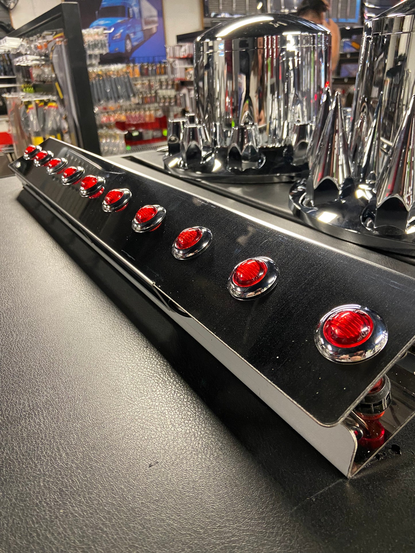 Peterbilt 378-379-388-389 Rear Air Cleaner Light Bar with 20 Button LEDs - 26"