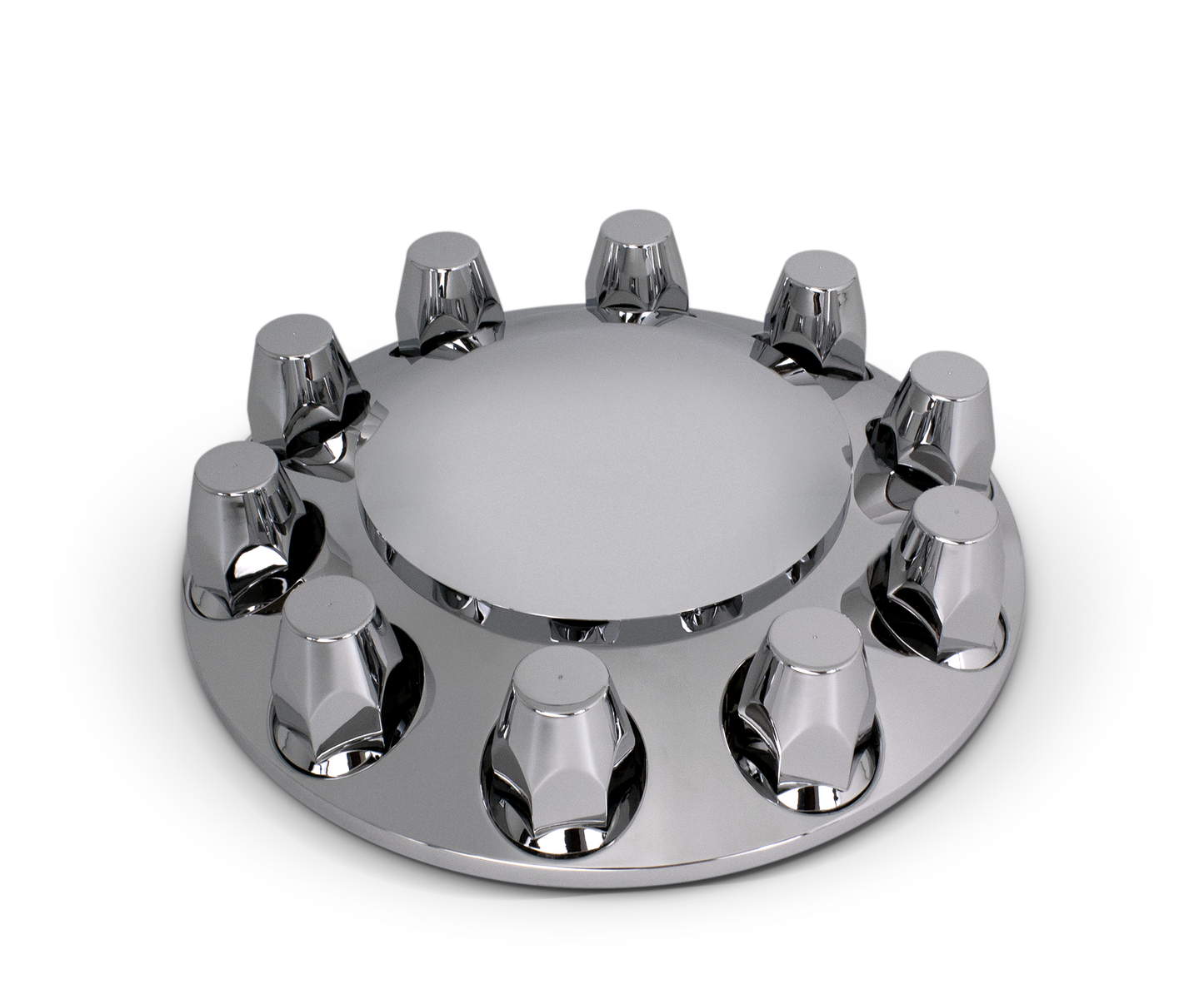 Complete Chrome Axle Cover Kit with 1-1/2 Lug Nut Covers SET ROUND PUSH&nbsp;