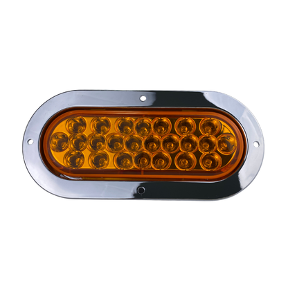 Oval Pearl LED Light in Amber W/ Chrome Bezel