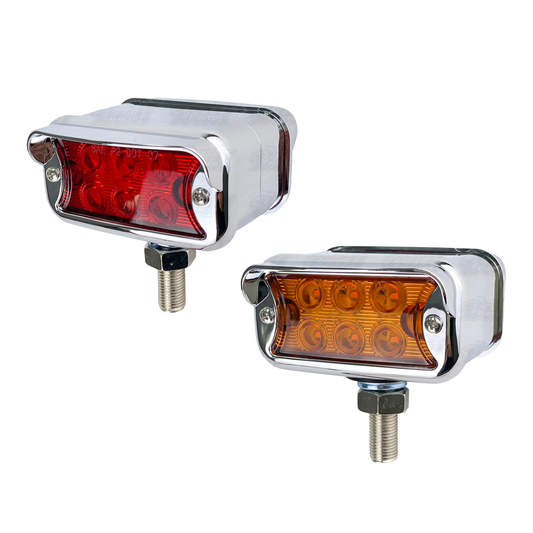 Dual-side Marker / Clearance Pedestal LED Light w/Chrome Bezel