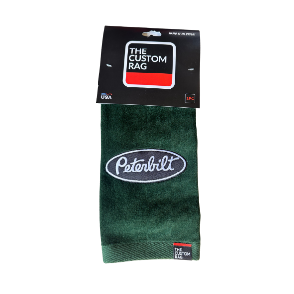 2 PC Peterbilt Custom Rag with Black Patch Logo