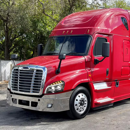 Freightliner Cascadia  08-17  3D LED Bar C-Shape Halo DRL Projector Headlights