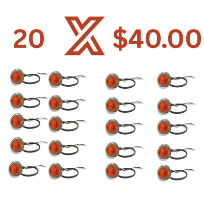 Amber Round 3/4" Pin Light W/Grommet, Bezel mini light 20X$40.00