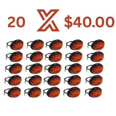 Amber Oval 3/4" Pin Light W/Grommet  mini light 20x$40.00