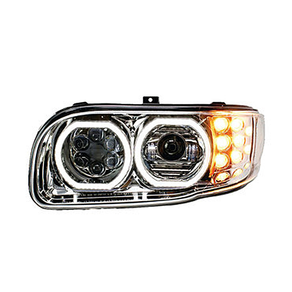 Peterbilt 388/389 Full LED Headlight Available in Black or Chrome