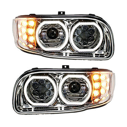 Peterbilt 388/389 Full LED Headlight Available in Black or Chrome