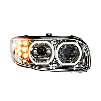Peterbilt 388/389 Full LED Headlight Available in Black or Chrome