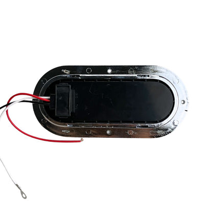 Oval Red LED Turn Signal Light in chrome bezel