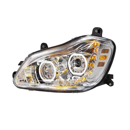 Kenworth T680 Headlight Full LED 2013-2021,Available in Chrome or Black Housing