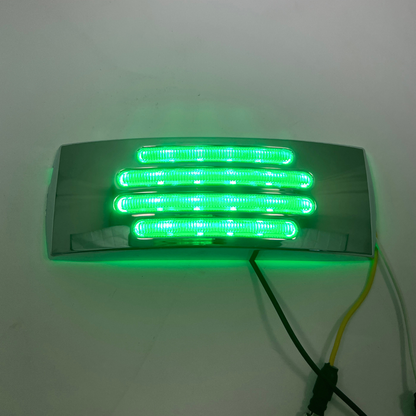 RECTANGULAR FLATLINE CLEAR LENS LED LIGHT, AMBER+GREEN