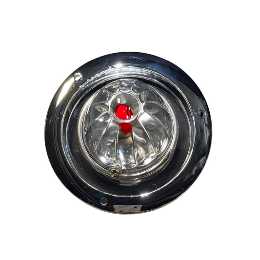 GLASS LENS,CLEAR LENS RED LED WITH CHROME BASE