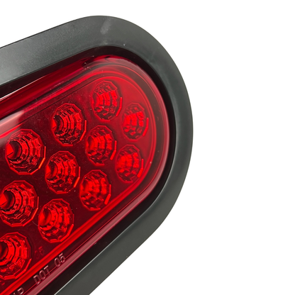 Oval Geometrical LED Light in Red W/ Rubber