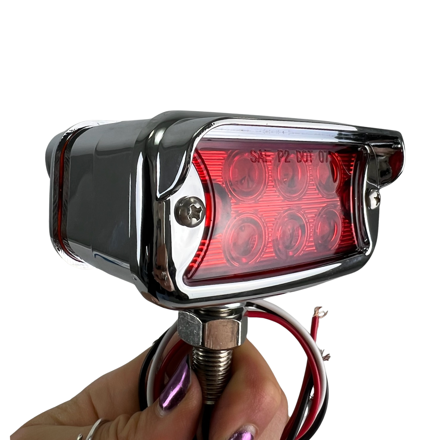 Dual-side Marker / Clearance Pedestal LED Light w/Chrome Bezel