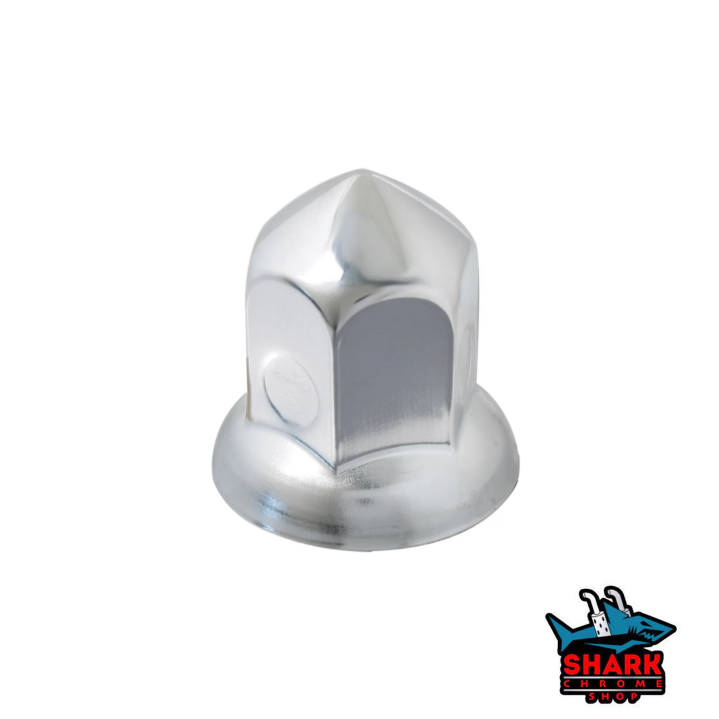 CR. STEEL CONE PUSH-ON NUT COVER W/FLANGE, 33 MMX2-1