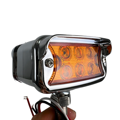 Dual-side Marker / Clearance Pedestal LED Light w/Chrome Bezel