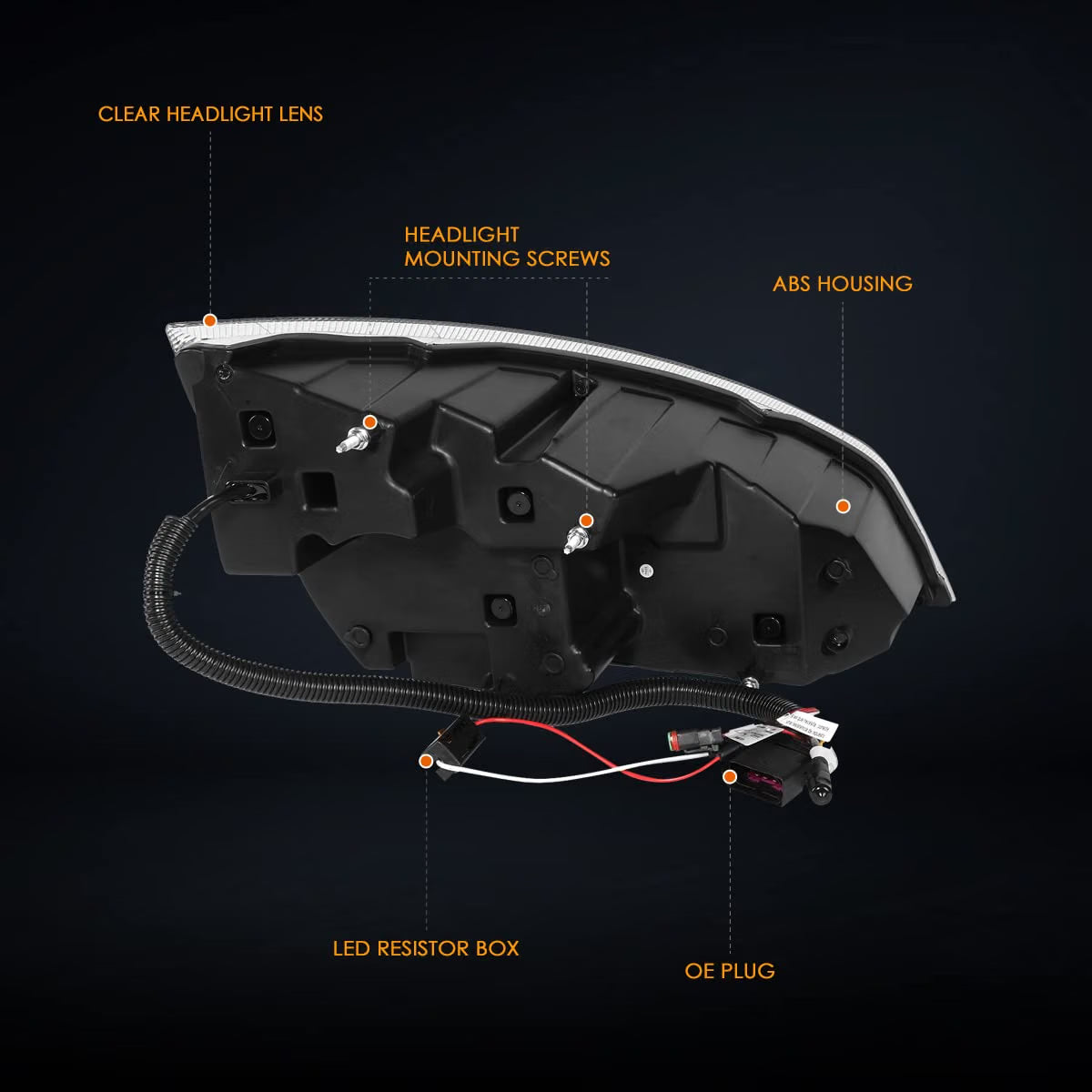 Quad LED Headlights w/ DRL For Freightliner Cascadia 2018-2024 (Available in Chrome or Black)