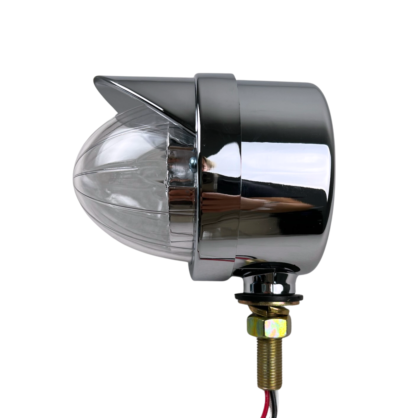 2 Single-Sided Chrome Auxiliary Watermelon LED Lights With Visor
