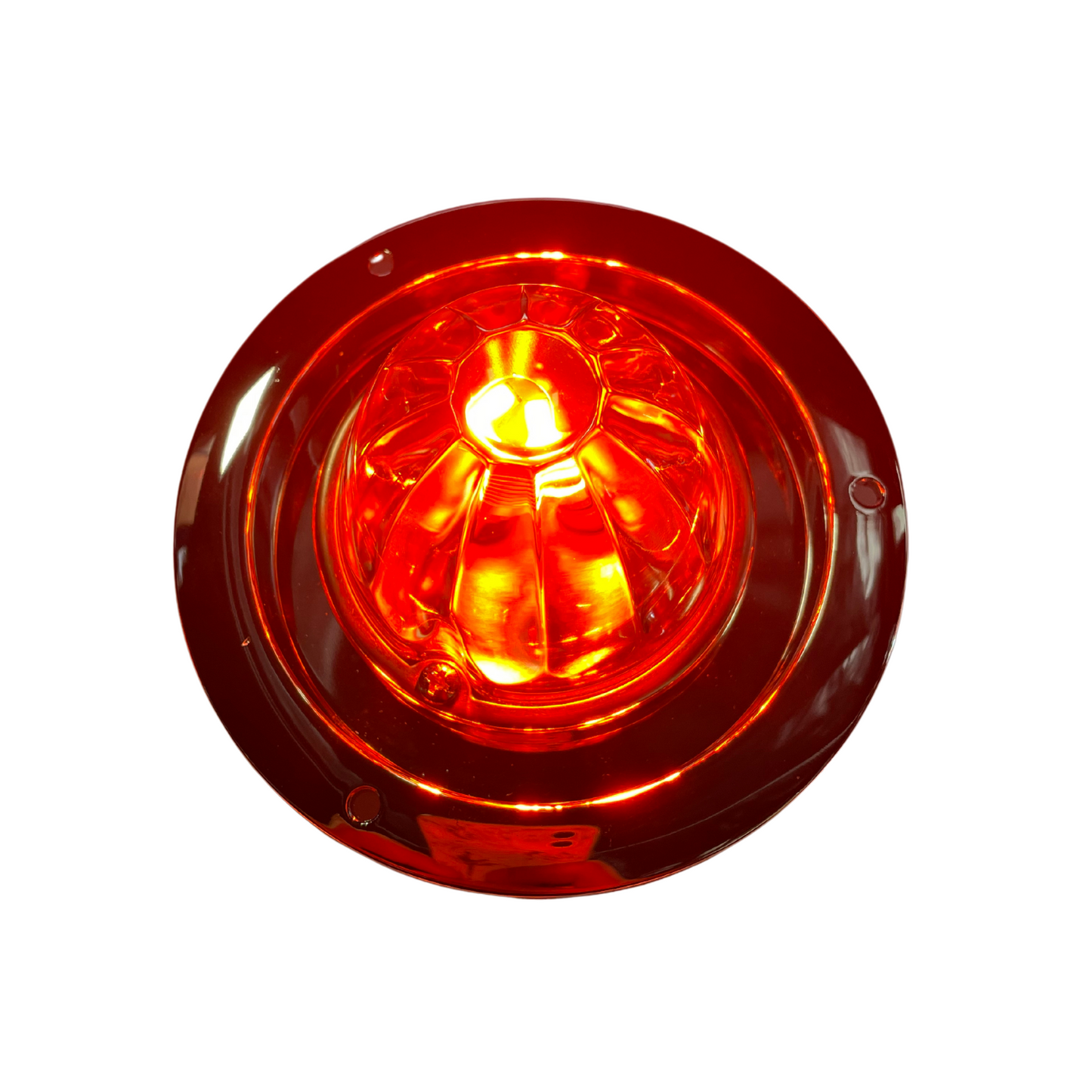 GLASS LENS,CLEAR LENS RED LED WITH CHROME BASE