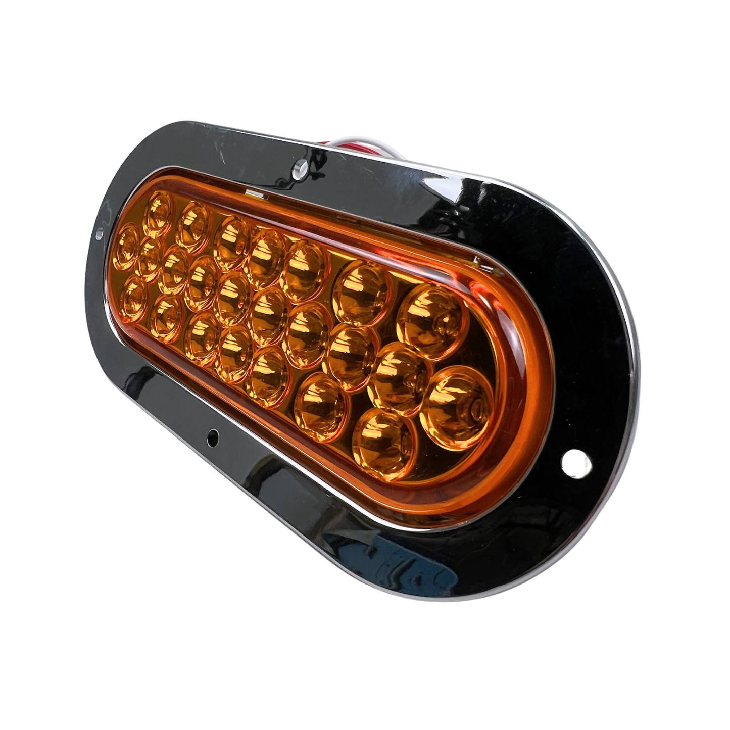 Oval Pearl LED Light in Amber W/ Chrome Bezel