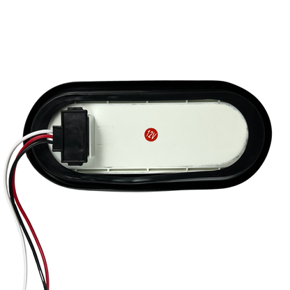 Oval Geometrical LED Light in Red W/ Rubber