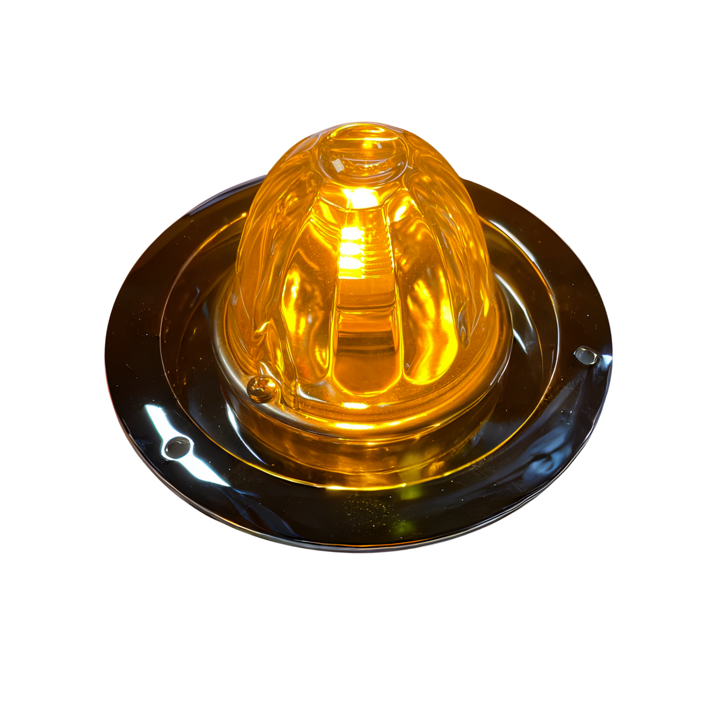CLEAR GLASS , AMBER LED WITH BASE