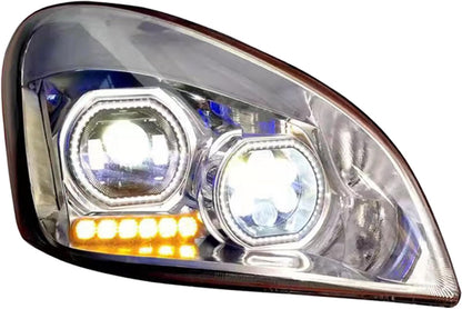 Projection Headlight with dual halo rings for Freightliner Cascadia 2008-2017 (Available in Chrome or Black)