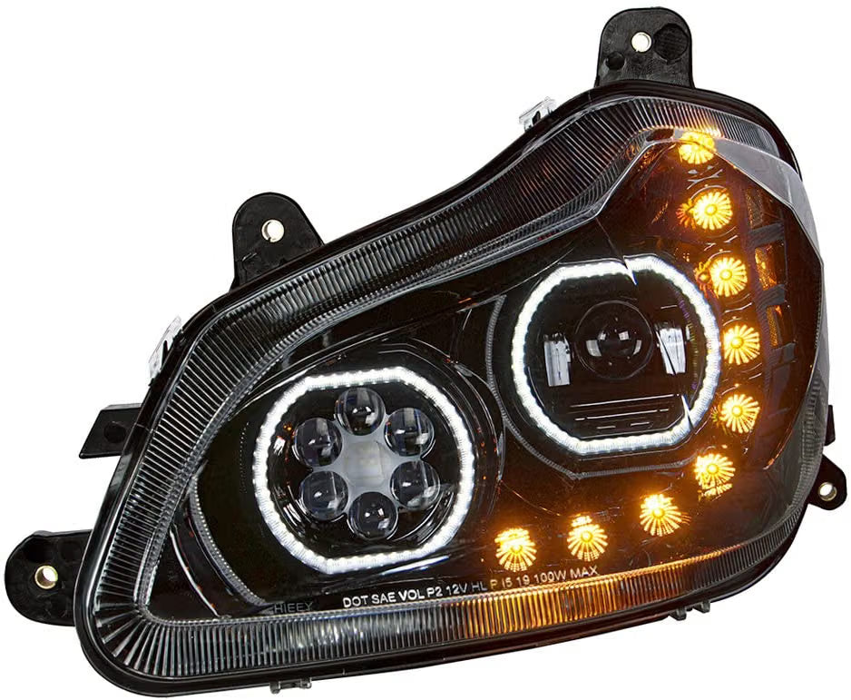 Kenworth T680 Headlight Full LED 2013-2021,Available in Chrome or Black Housing