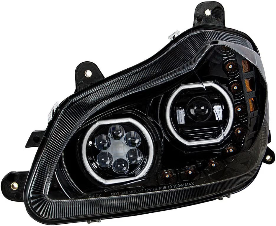 Kenworth T680 Headlight Full LED 2013-2021,Available in Chrome or Black Housing