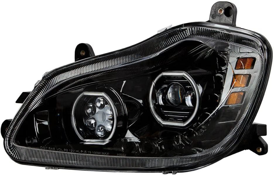 Kenworth T680 Headlight Full LED 2013-2021,Available in Chrome or Black Housing