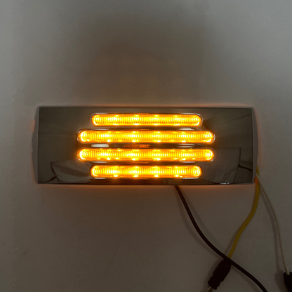 RECTANGULAR FLATLINE CLEAR LENS LED LIGHT, AMBER+GREEN