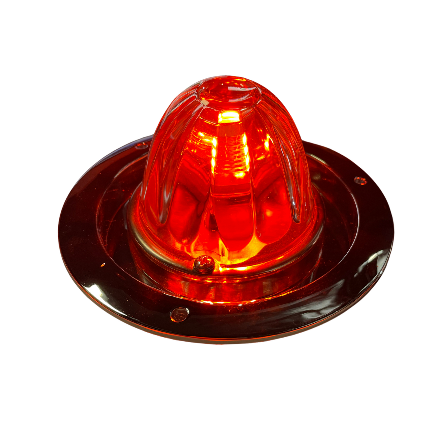 GLASS LENS,CLEAR LENS RED LED WITH CHROME BASE