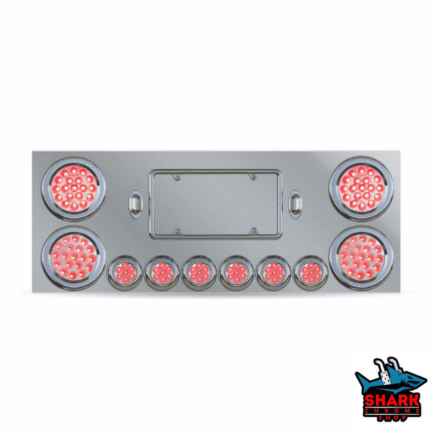 Dual LED Rear Center Panel – 4″ & 2″ Dual LEDs (Clear Lens) | Stainless Steel