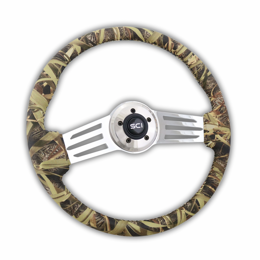18" Camouflage Vinyl 2-Spoke Steering Wheel  - 5 Bolt Pattern